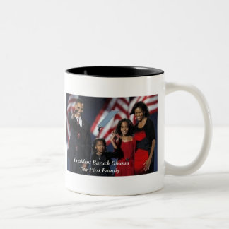 Café Em Dois Tons Caneca da família de Obama 44o primeira