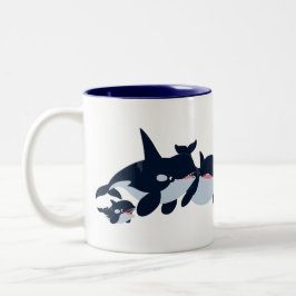 Café Em Dois Tons Caneca da Família Orca, de Cartoon