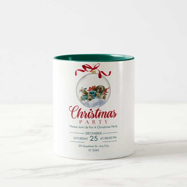 Café Em Dois Tons Caneca da Festa de Natal (Centro)