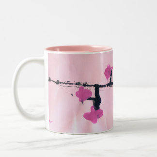 Café Em Dois Tons Caneca da flor de cerejeira