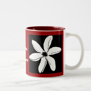 Café Em Dois Tons Caneca da flor de Tiare