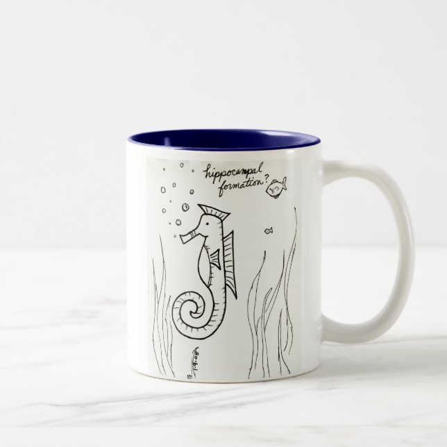 Café Em Dois Tons Caneca da formação de Hippocampal (Direita)
