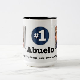 Café Em Dois Tons Caneca da foto do costume de Abuelo 2 do número um