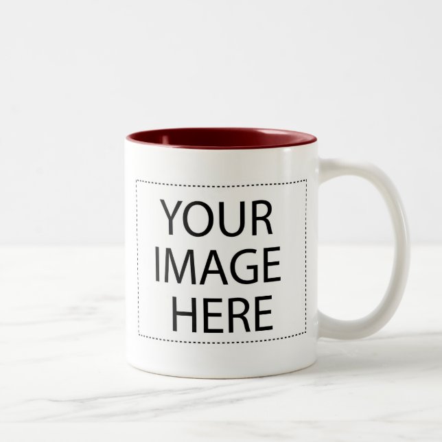 Café Em Dois Tons Caneca da foto - modelo 11oz marrom de Borgonha (Direita)