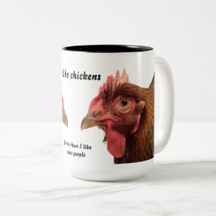 Café Em Dois Tons Caneca da galinha - eu gosto de galinhas