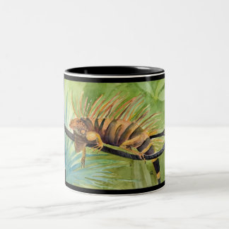 Café Em Dois Tons Caneca da iguana de Rasta