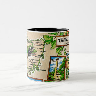 Café Em Dois Tons Caneca da Ilha de Férias da Tasmânia
