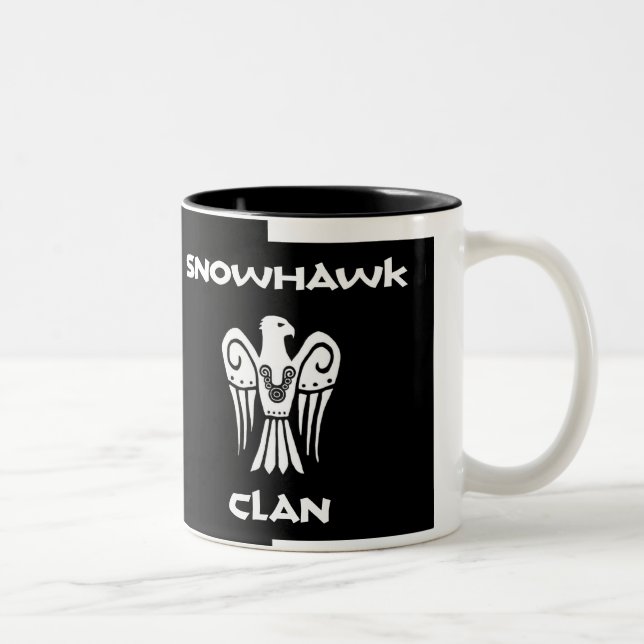 Café Em Dois Tons Caneca da imagem dobro do clã de Snowhawk (Direita)
