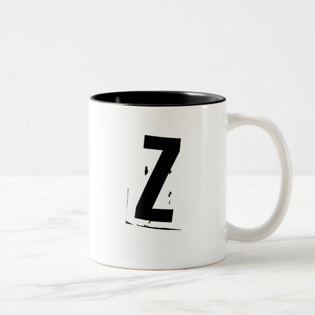 Café Em Dois Tons Caneca da inicial/monograma de "Z" (Direita)