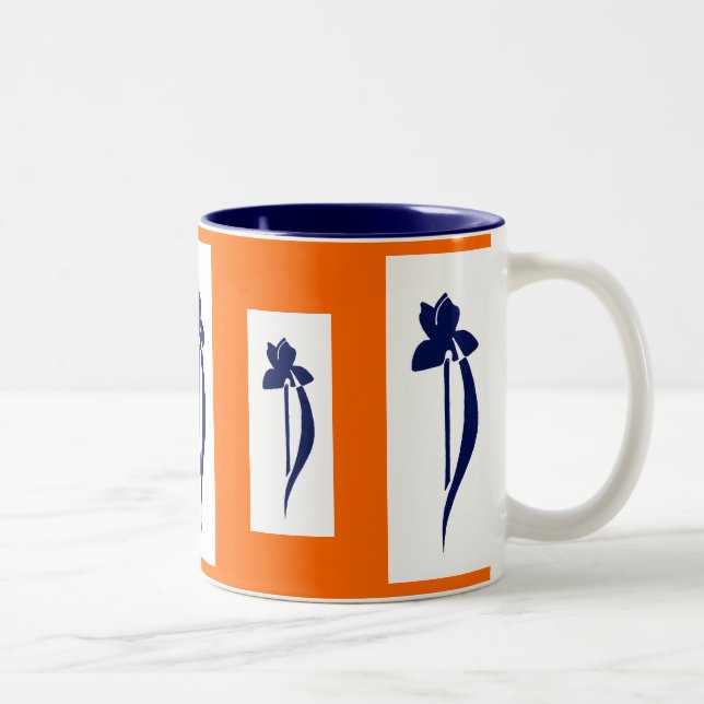 Café Em Dois Tons Caneca da íris de PRLimages OrangeNavy (Direita)