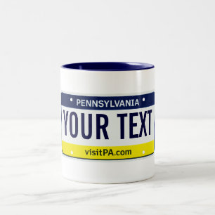Café Em Dois Tons Caneca da matrícula de Pensilvânia
