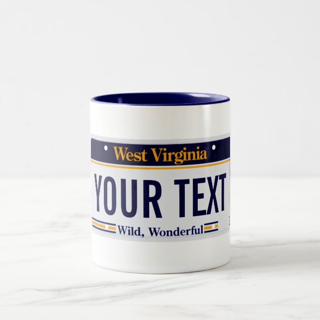 Café Em Dois Tons Caneca da matrícula de West Virginia (Centro)
