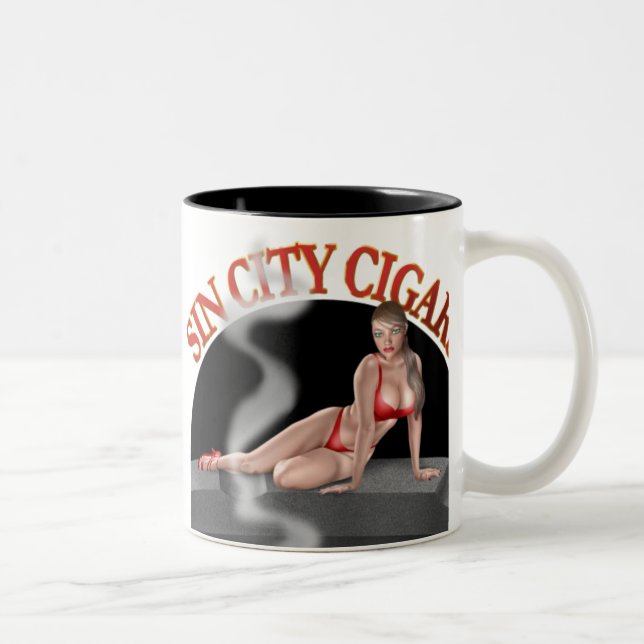 Café Em Dois Tons Caneca da menina biquini" dos charutos de Sin City (Direita)