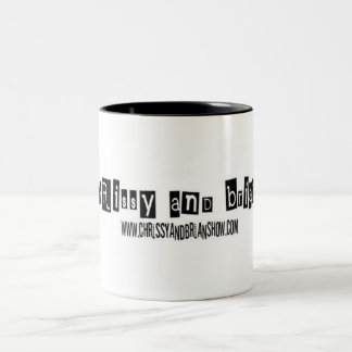 Café Em Dois Tons Caneca da mostra de Chrissy e de Brian