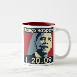 Café Em Dois Tons Caneca da mudança de Obama