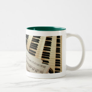 Café Em Dois Tons Caneca da música de órgão da tubulação
