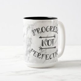 Café Em Dois Tons Caneca da perfeição do progresso não - fundo de