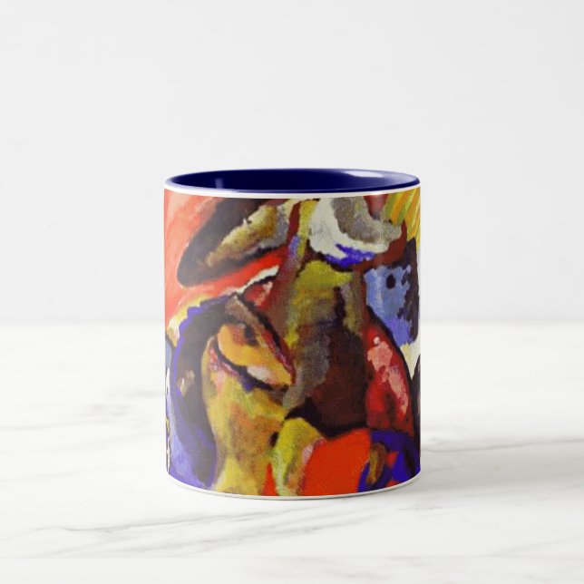 Café Em Dois Tons Caneca da pintura de Kandinsky (Centro)