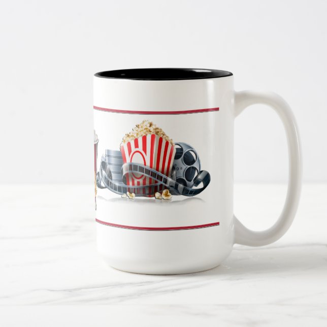 Café Em Dois Tons Caneca da pipoca da noite de cinema (Direita)