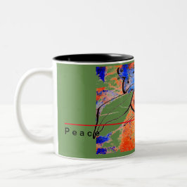 Café Em Dois Tons Caneca da pomba da paz para o esforço de hoje