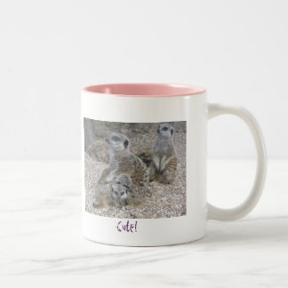 Café Em Dois Tons Caneca da regra de Meerkats