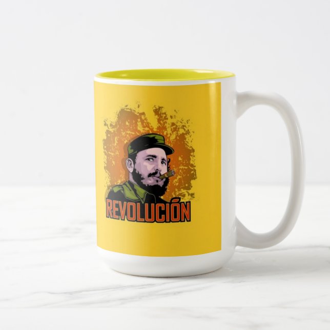 Café Em Dois Tons Caneca da revolução de Castro (Direita)