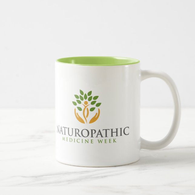 Café Em Dois Tons Caneca da semana da medicina de Naturopathic (Direita)