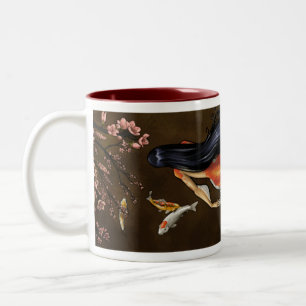 Café Em Dois Tons Caneca da sereia de Koi