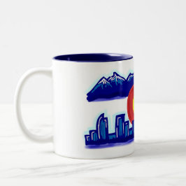 Café Em Dois Tons Caneca da skyline de Colorado