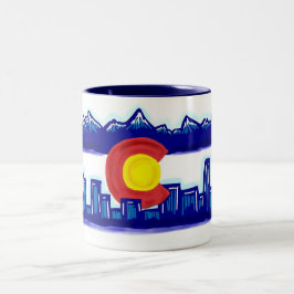 Café Em Dois Tons Caneca da skyline de Colorado