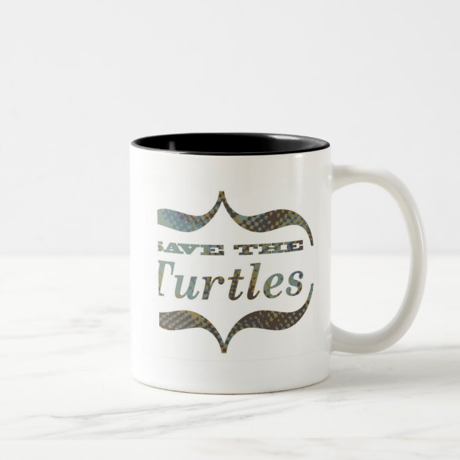 Café Em Dois Tons Caneca da tartaruga de mar (Direita)