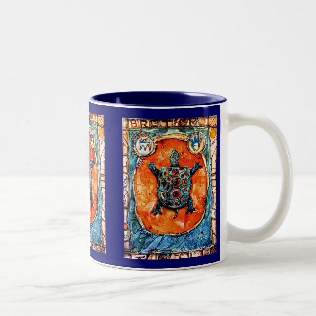 Café Em Dois Tons Caneca da tartaruga do irmão de PMACarlson (Direita)