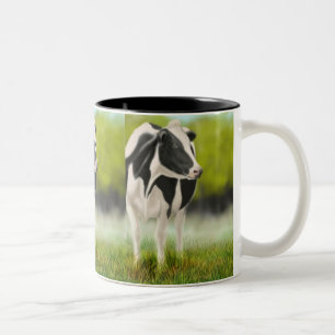 Café Em Dois Tons Caneca da vaca de Holstein