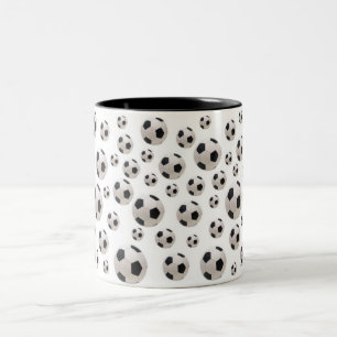 Café Em Dois Tons Caneca das bolas de futebol