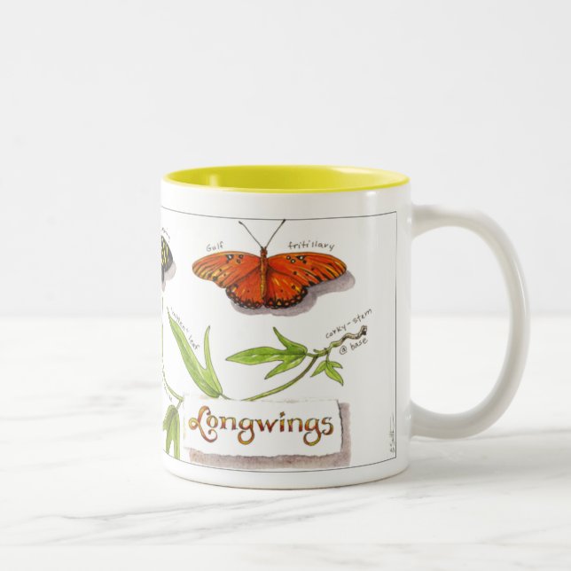Café Em Dois Tons Caneca das borboletas de Longwing (Direita)