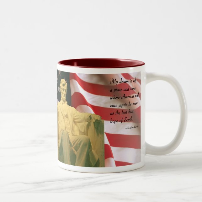 Café Em Dois Tons Caneca das citações de Abraham Lincoln (Direita)