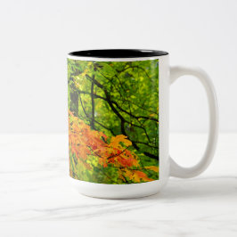 Café Em Dois Tons Caneca das folhas de outono