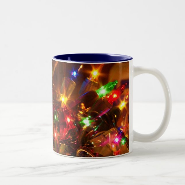 Café Em Dois Tons Caneca das luzes de Natal (Direita)