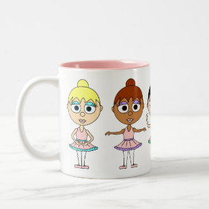 Café Em Dois Tons Caneca das posições de balé - bailarinas bonito