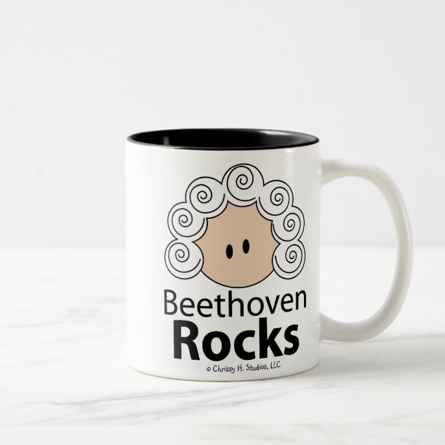 Café Em Dois Tons Caneca das rochas de Beethoven (Direita)