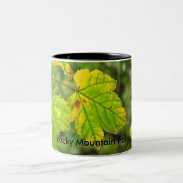Café Em Dois Tons Caneca de 330ml Folhas de Outono Verdes e Amarelas