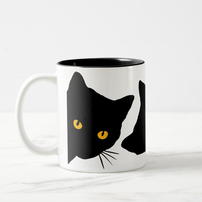 Café Em Dois Tons Caneca de 3 gatos (Esquerda)