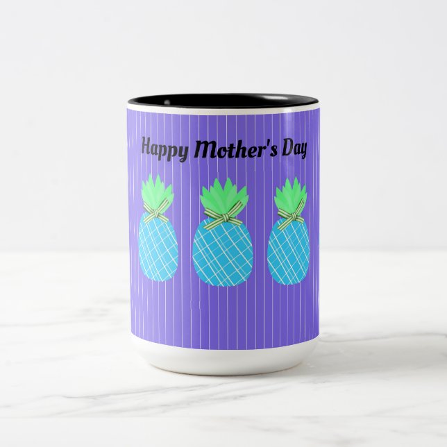 Café Em Dois Tons Caneca de abacaxi para Dia de as mães (Centro)
