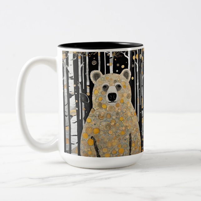 Café Em Dois Tons Caneca de Abraço de Urso Engraçado (Esquerda)