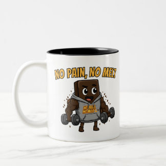 Café Em Dois Tons Caneca de Academia de Chocolate Engraçada "Sem Dor
