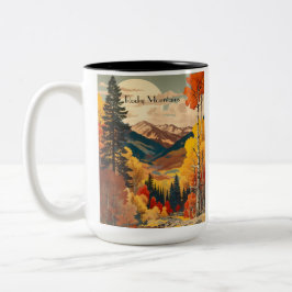 Café Em Dois Tons Caneca de Acampamento Personalizada das Montanhas