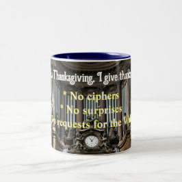 Café Em Dois Tons Caneca de ação de graças especial para organistas