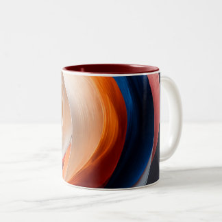 Café Em Dois Tons Caneca de Acento com Fluxo Abstrato Quente