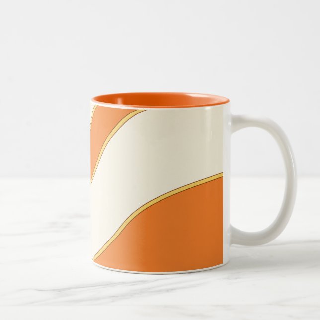 Café Em Dois Tons Caneca de Acen­to Laranja Mínima Onda (Direita)