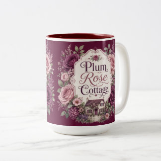 Café Em Dois Tons Caneca de Acento Cottage Rosa Plum